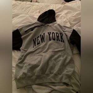 Black and Gray New York Hoodie sweatshirt Brandy Melville John Galt